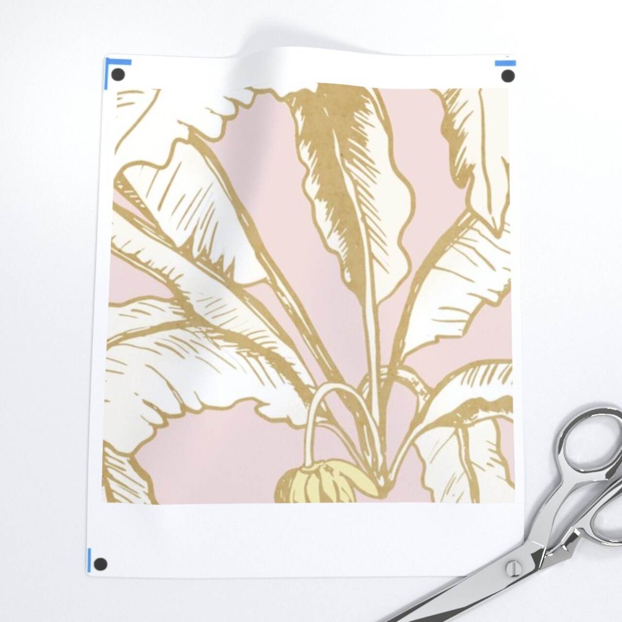 Banana Leaf Pastel Pink Yellow Feminine Cheerful Playful Delicate Romantic Custom Printed Fabric by Spoonflower Various Fabrics by the Yard or Fat Quarter